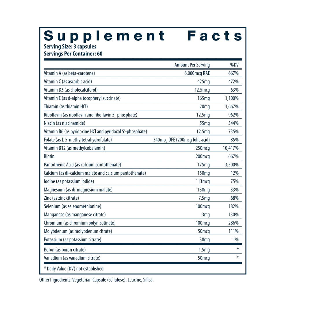 Vital Nutrients Multi-Nutrients 3 Citrate/Malate Formula (without Copper & without Iron)