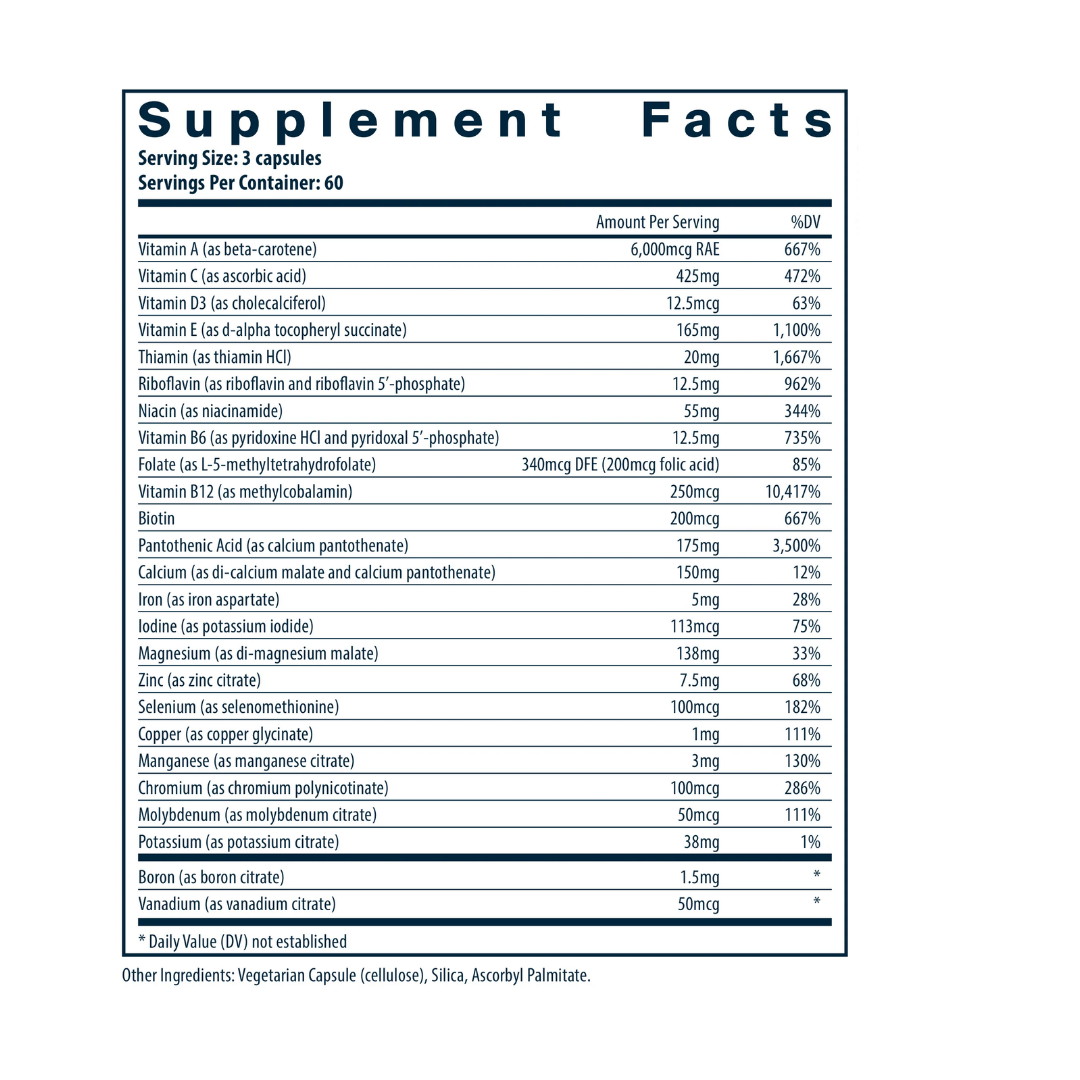 Vital Nutrients Multi-Nutrients 4 Citrate/Malate Formula (with Copper & Iron)