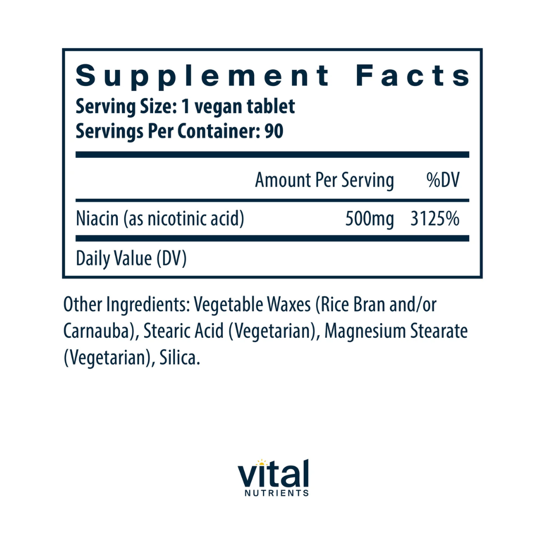 Vital Nutrients Niacin 500mg