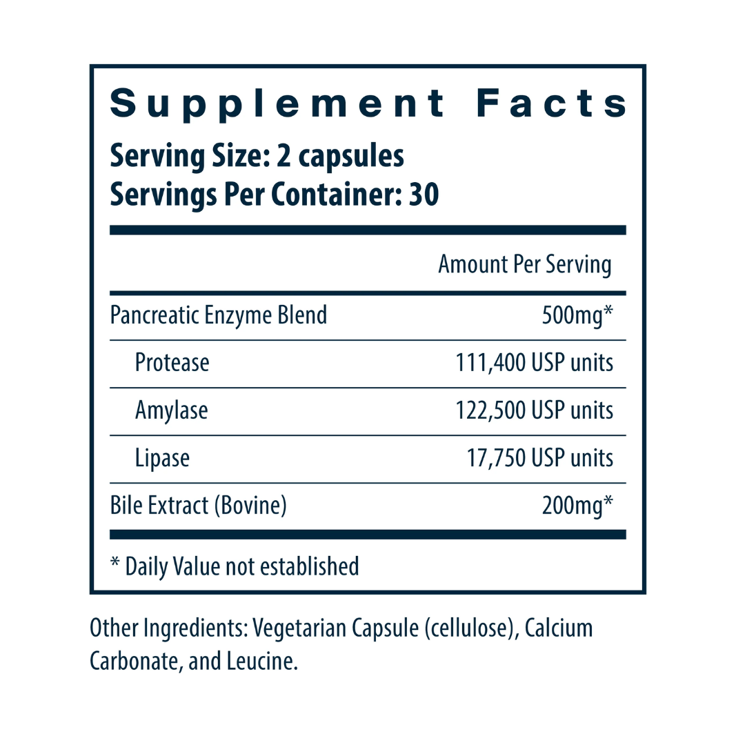 Vital Nutrients Pancreatin & Ox Bile Extract