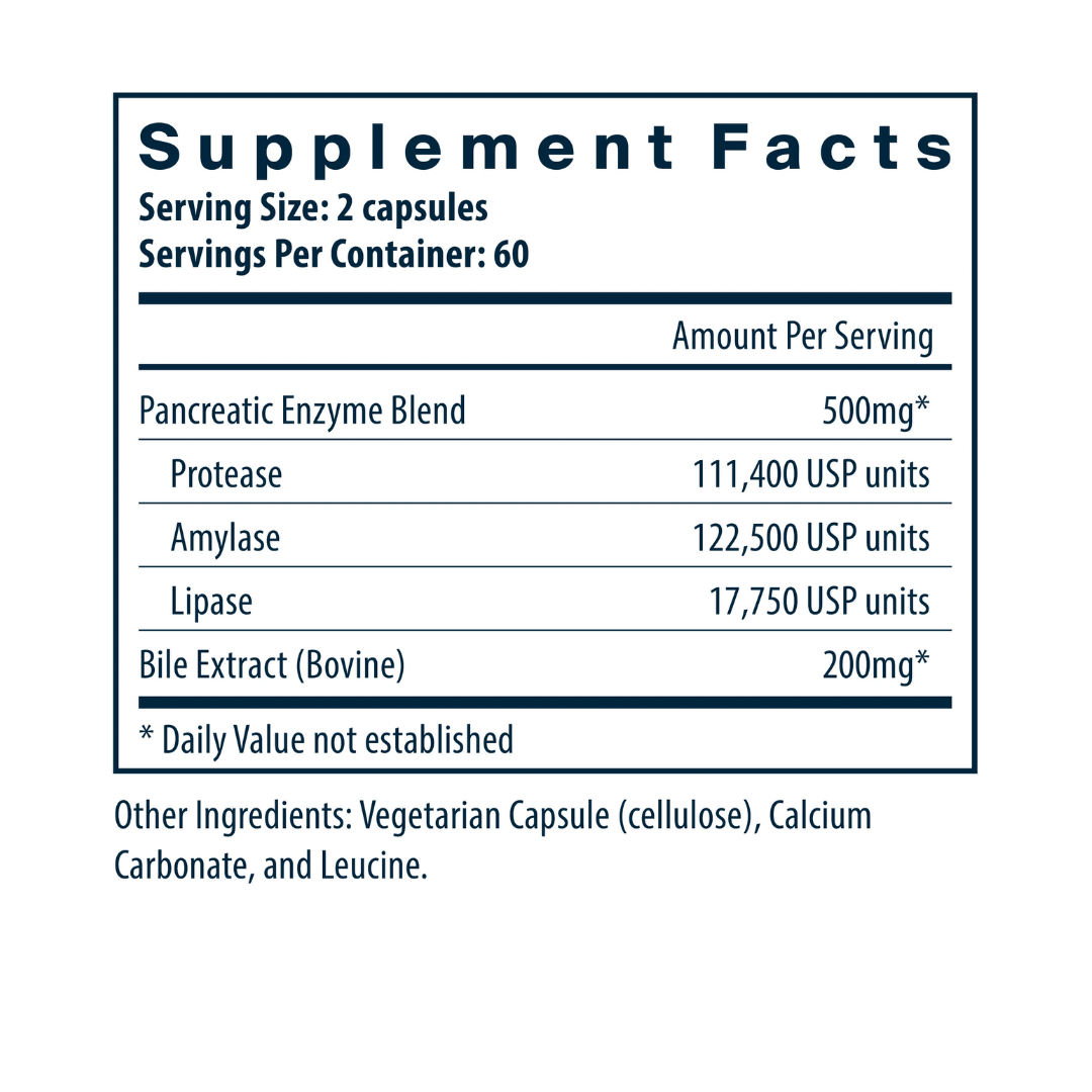 Vital Nutrients Pancreatin & Ox Bile Extract