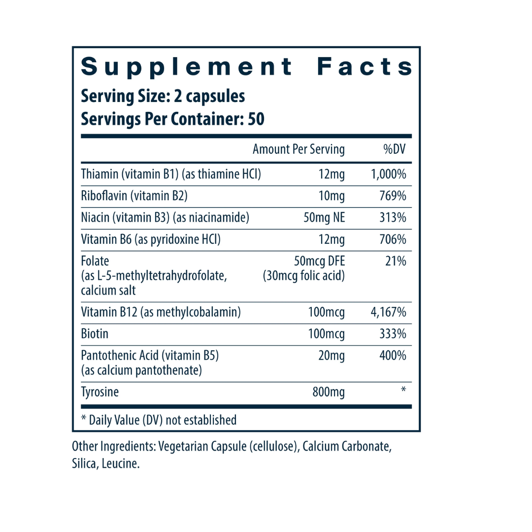 Vital Nutrients Tyrosine and B Vitamins