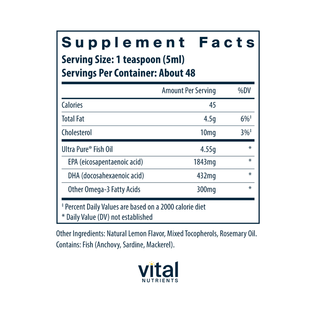 Vital Nutrients Ultra Pure® Fish Oil 2600 Pharmaceutical Grade