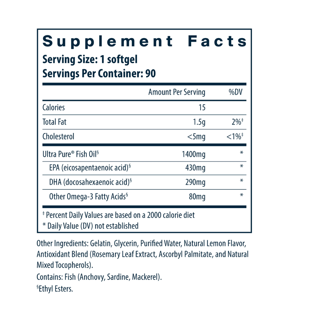 Vital Nutrients Ultra Pure®Fish Oil 800 Pharmaceutical Grade