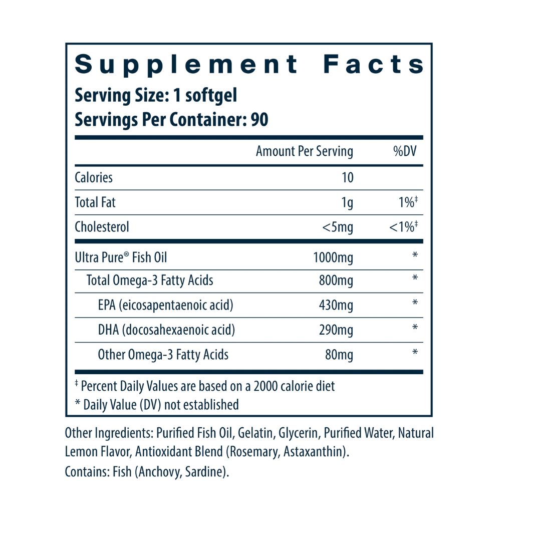Vital Nutrients Ultra Pure®Fish Oil 800 Pharmaceutical Grade