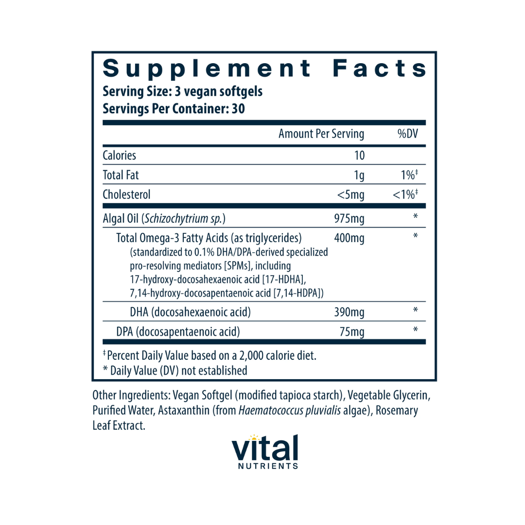 Vital Nutrients Ultra Pure® Vegan Omega SPM+