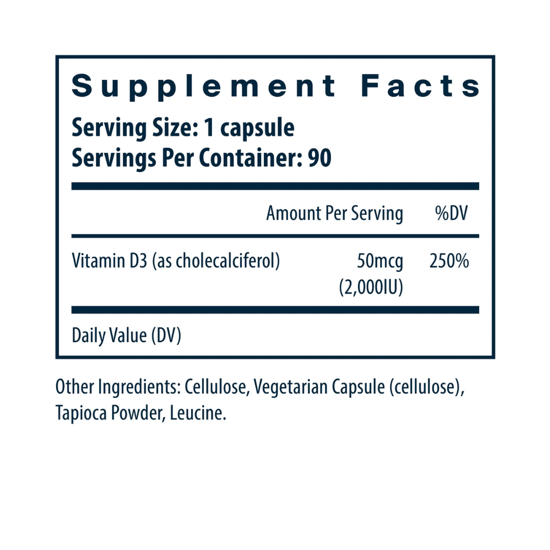 Vital Nutrients Vitamin D3 2000IU