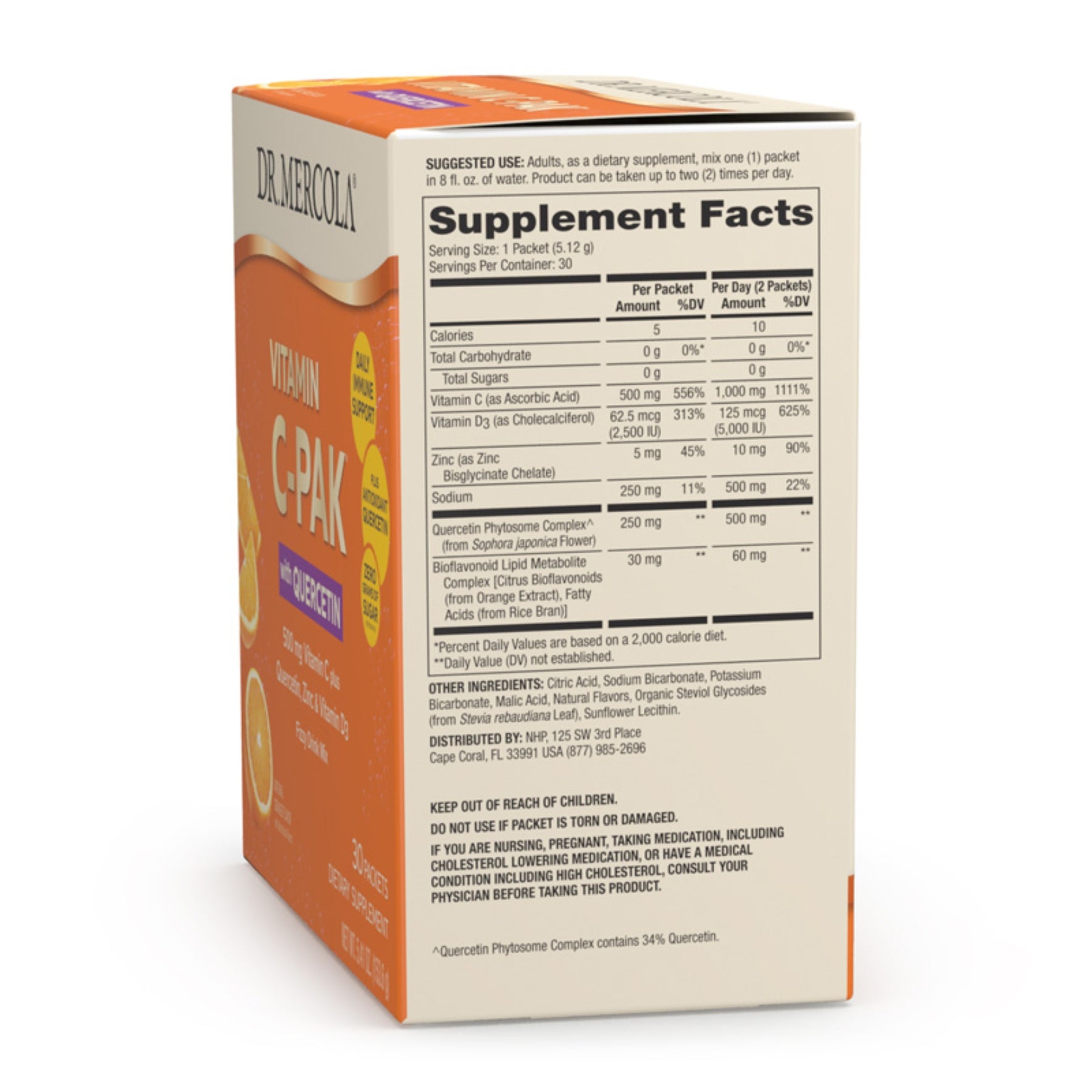 Dr. Mercola Vitamin C-PAK® with Quercetin Orange Flavor 30 Servings