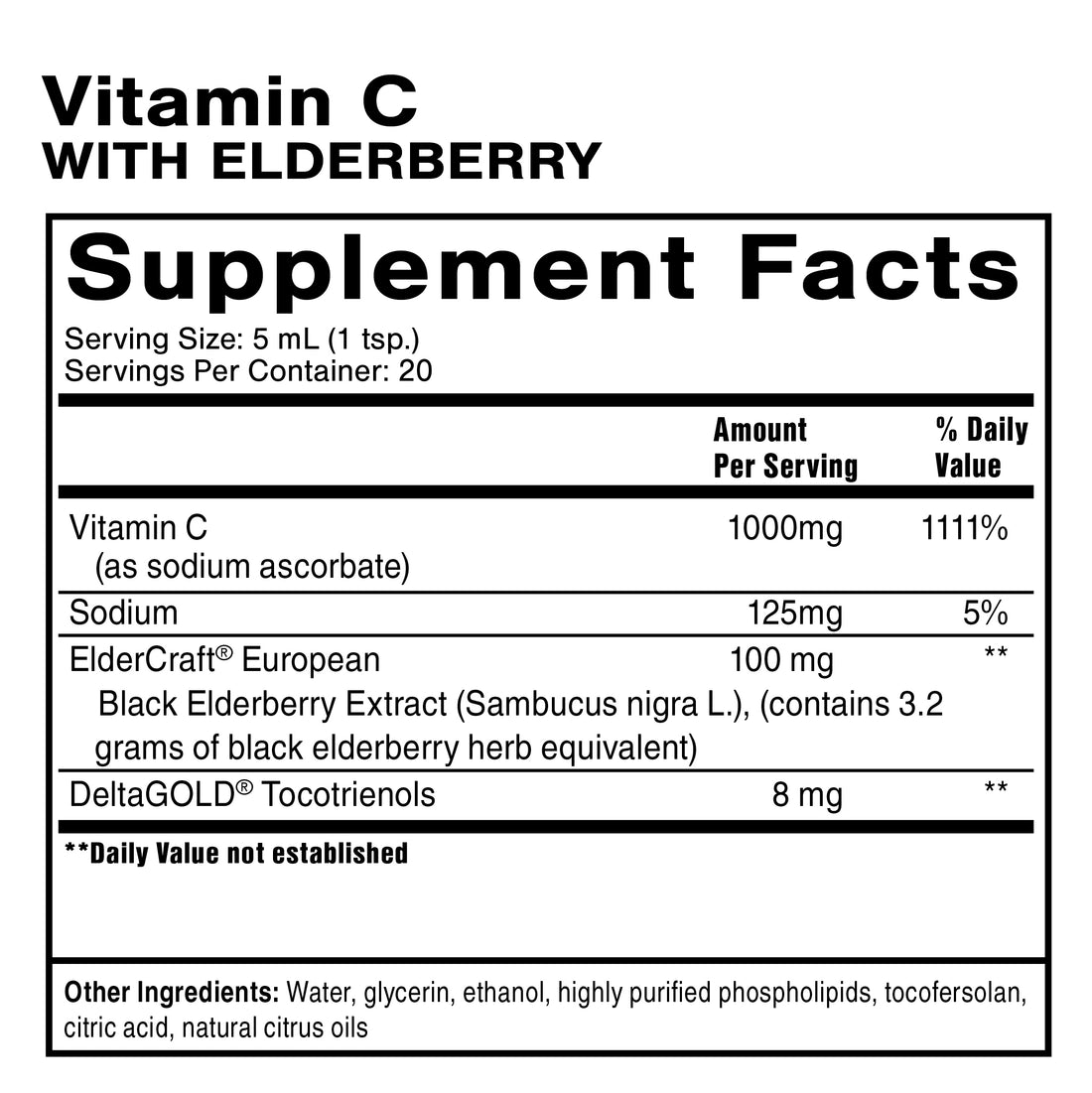 QUICKSILVER Vitamin C + Elderberry 3.38 fl oz