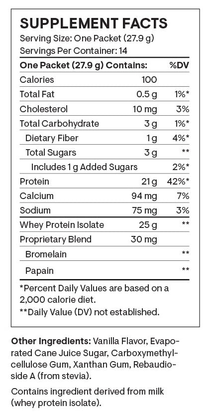 THORNE Whey Protein Isolate Packets Vanilla