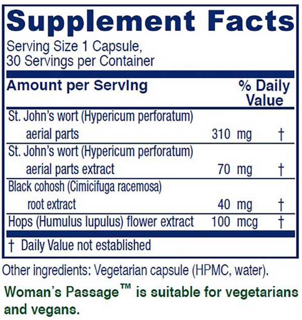 Woman’s Passage™ ~ Menopause Support ~ 30 capsules
