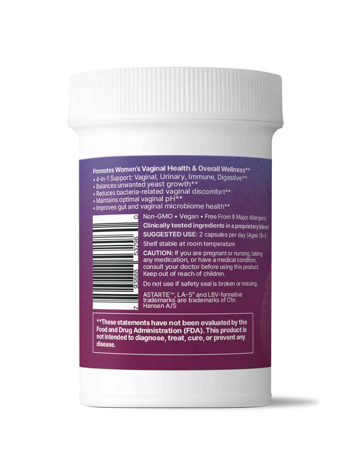Microbiome Labs Vaginal Balance label with probiotic strains & dosage