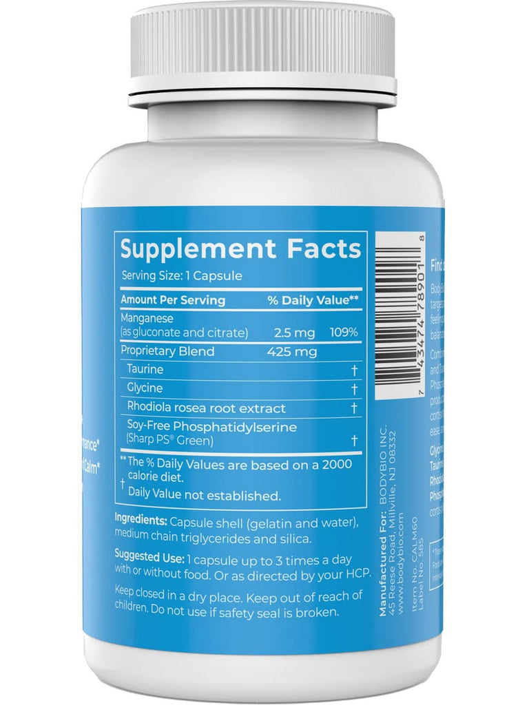 BodyBio Calm 60 Capsules