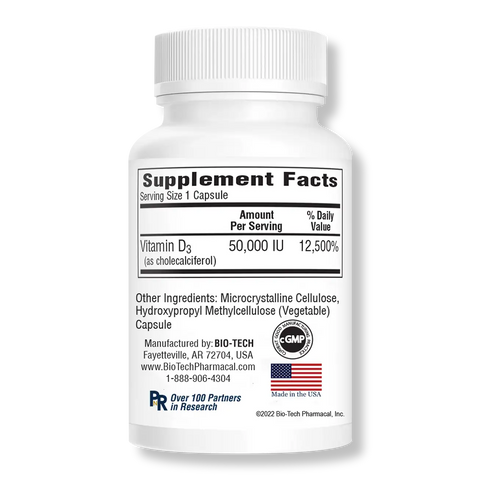 BIO-TECH PHARMACAL D3-50 50,000 IU Vegetable Caps