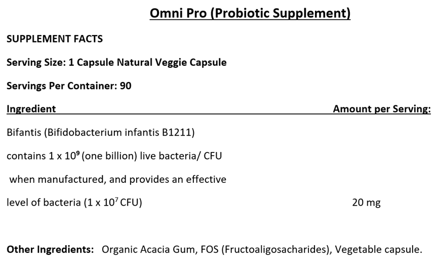 OMNITRITION Omni Pro Probiotic Supplement