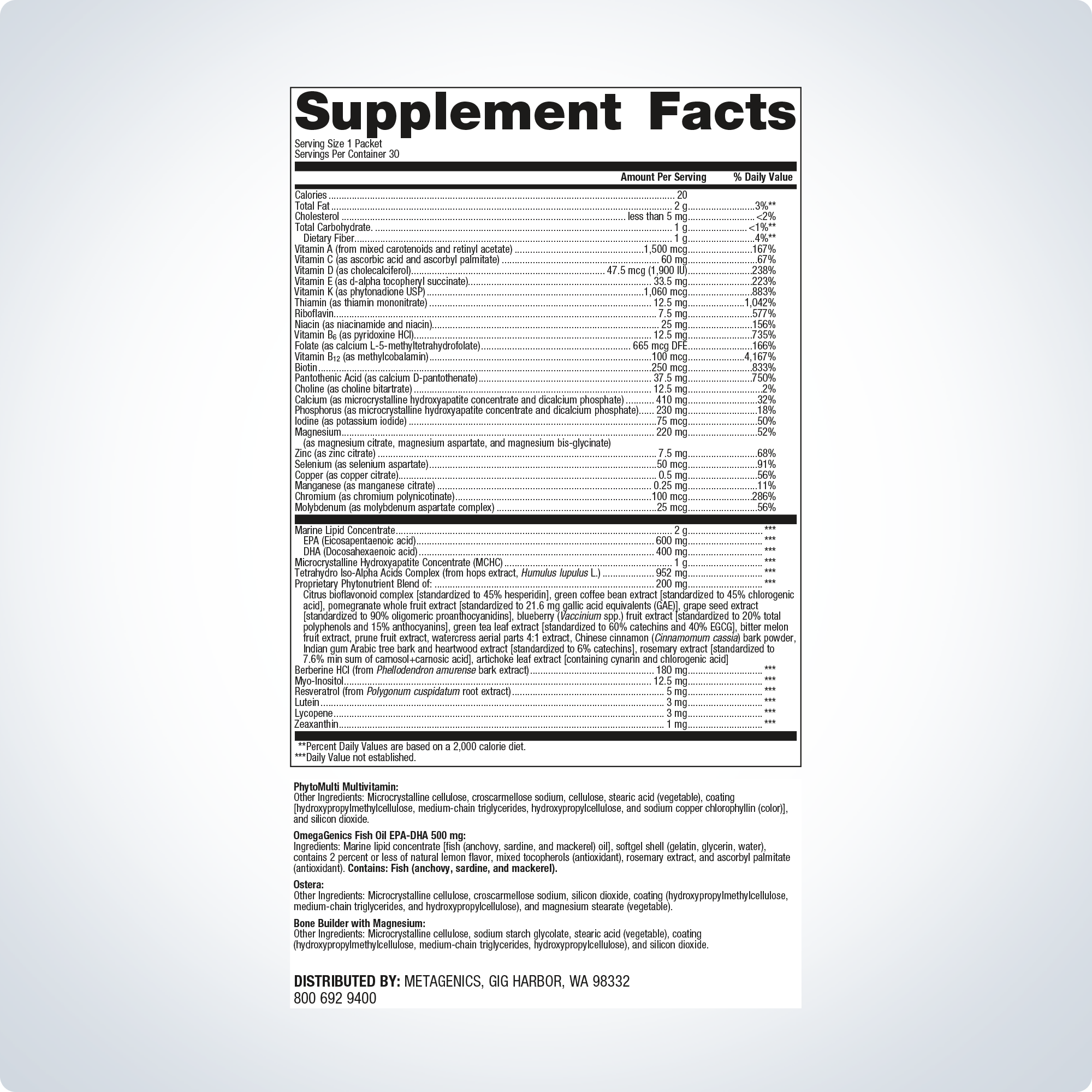 METAGENICS Wellness Essentials® Women's Prime Daily Packs