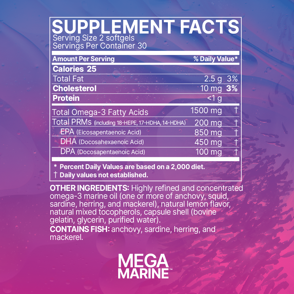 Microbiome Labs MegaMarine softgels supplement facts & ingredients