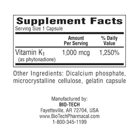 BIO-TECH PHARMACAL K1-1000 (Vitamin K1)